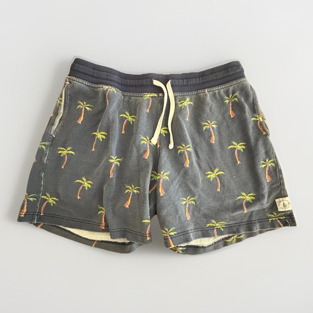 Chubbies Lounge Shorts Mens Large 7" Inseam Palm Tree Print Drawstring Blue